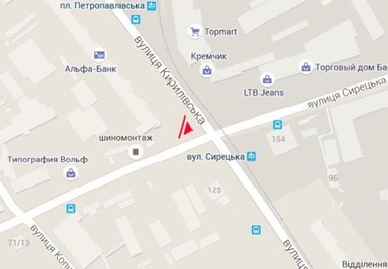 Схема рекламной плоскости по адресу Кирилловская ул., 127 (бывш. Фрунзе ул.)