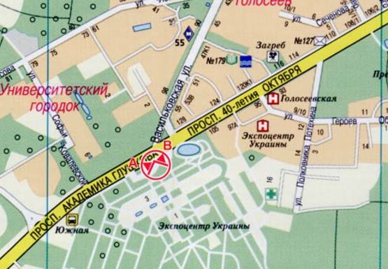 Схема рекламной плоскости по адресу Глушкова Академика пр., Экспоцентр