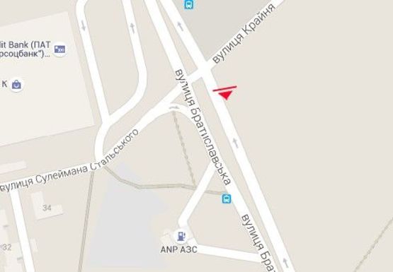 Схема рекламной плоскости по адресу Братиславская ул. - Крайняя ул.