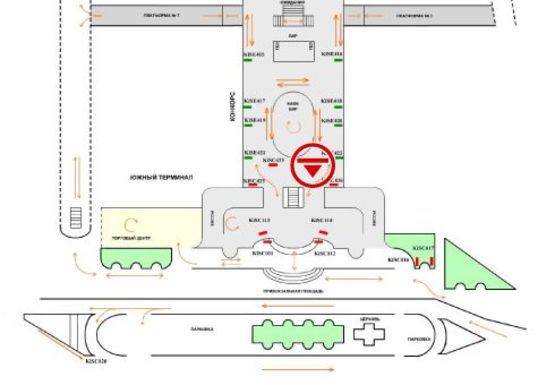 Схема рекламной плоскости по адресу Конкорс (Северный терминал)