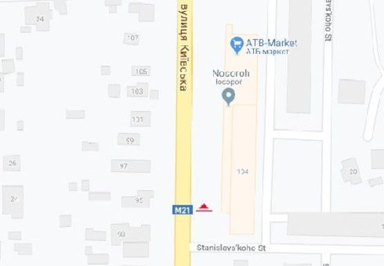 Схема рекламной плоскости по адресу Киевская ул., 104