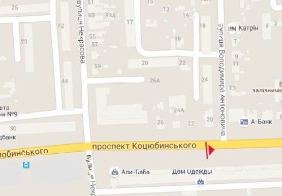 Схема рекламной плоскости по адресу Коцюбинского ул., 11 (№3)