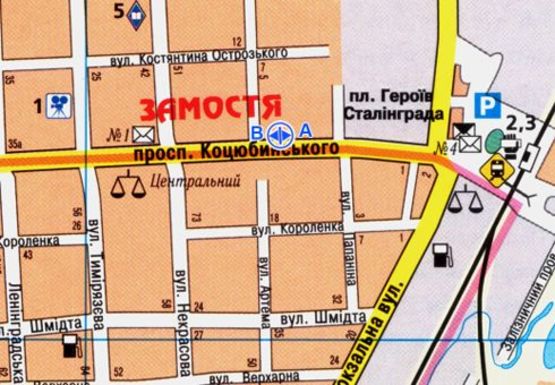 Схема рекламной плоскости по адресу Коцюбинского ул., 18