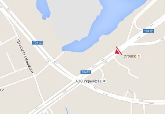 Схема рекламной плоскости по адресу Елизаветовская трасса, въезд на мост