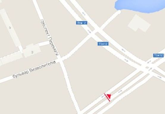 Схема рекламной плоскости по адресу Елизаветовская трасса - пр-т Победы