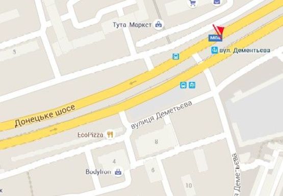 Схема рекламной плоскости по адресу Донецкое шоссе, 11