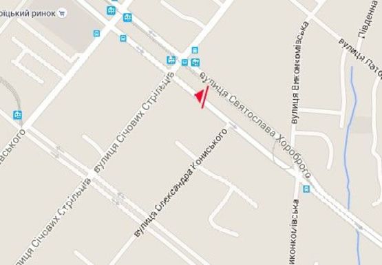 Схема рекламной плоскости по адресу Святослава Храброго., 11 -  Сечевых Стрельцов ул.