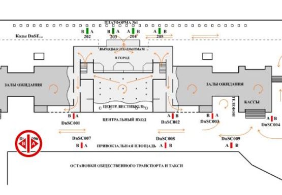 Схема рекламной плоскости по адресу Привокзальная площадь