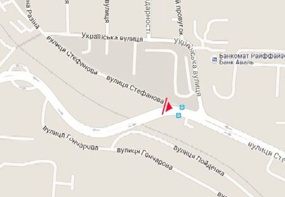 Схема рекламної площини за адресою Украинская ул., 96