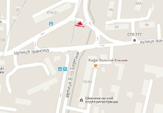 Схема рекламної площини за адресою Моторостроителей ул. - Иванова ул.