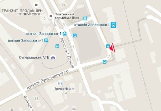 Схема рекламной плоскости по адресу Запорожский ж_д вокзал, пешеходный переход