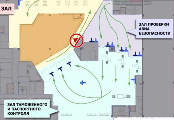 Схема рекламной плоскости по адресу Зал ожидания вылетов, 2 этаж  (Терминал А)