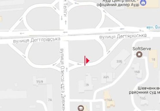 Схема рекламной плоскости по адресу Дегтяревская ул., съезд на Довженко ул.