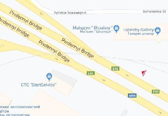 Схема рекламной плоскости по адресу Южный мост