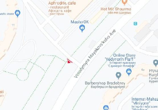 Схема рекламной плоскости по адресу Маяковского пр. - Каштановая ул.