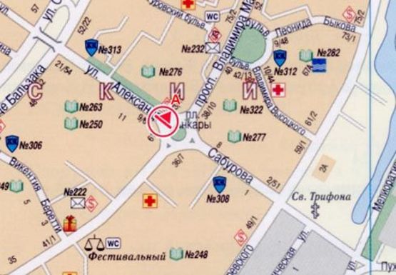 Схема рекламной плоскости по адресу Маяковского пр. - Сабурова ул.