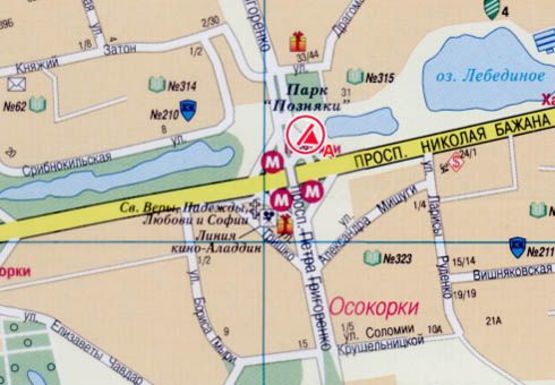 Схема рекламної площини за адресою Григоренко Петра пр. - Бажана пр., №6