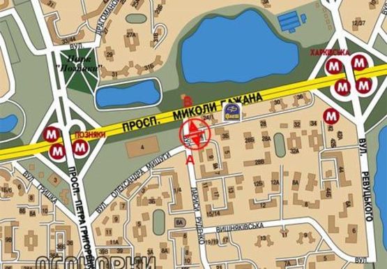 Схема рекламной плоскости по адресу Руденко ул. -  Бажана пр., 24_1