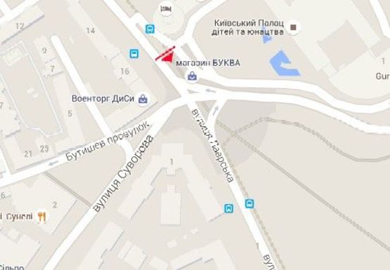 Схема рекламной плоскости по адресу Мазепы Ивана ул., 11а - Славы пл.