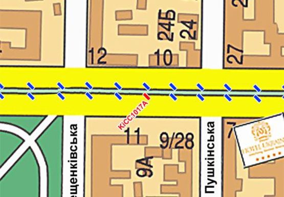 Схема рекламной плоскости по адресу Шевченко б-р