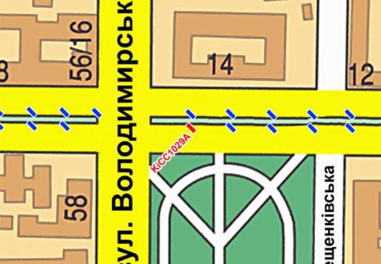 Схема рекламной плоскости по адресу Шевченко б-р