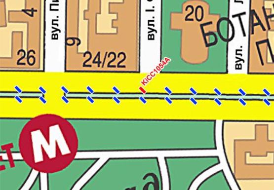 Схема рекламной плоскости по адресу Шевченко б-р