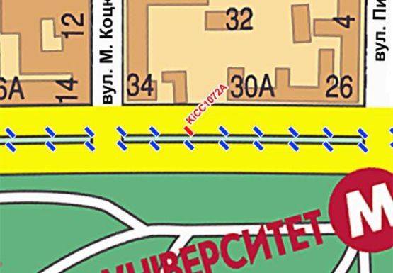 Схема рекламної площини за адресою Шевченко б-р