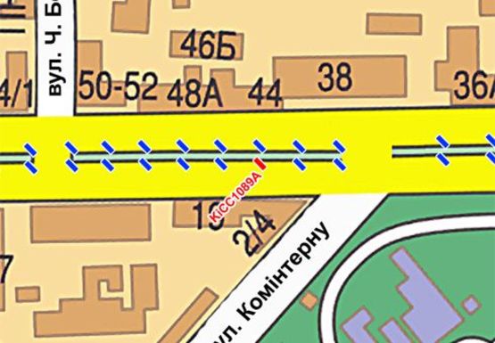 Схема рекламной плоскости по адресу Шевченко б-р