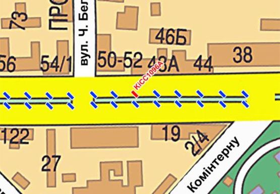 Схема рекламної площини за адресою Шевченко б-р