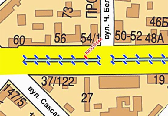 Схема рекламной плоскости по адресу Шевченко б-р