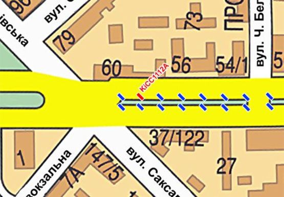 Схема рекламной плоскости по адресу Шевченко б-р