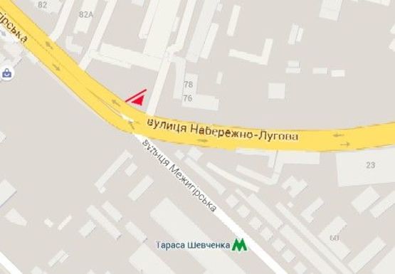 Схема рекламной плоскости по адресу Межигорская ул. - Набережно-Луговая ул.