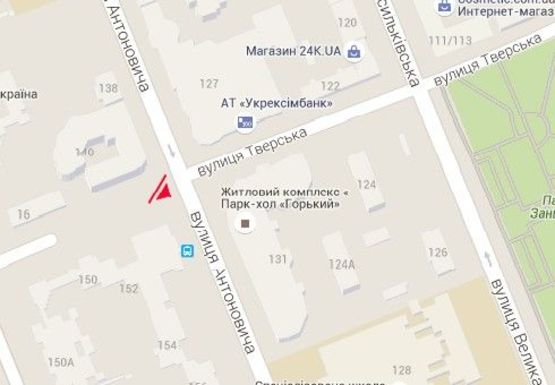 Схема рекламної площини за адресою Антоновича ул. (Горького ул.) - Тверская ул.