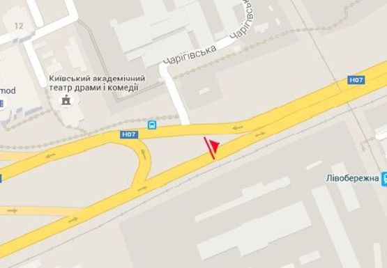 Схема рекламної площини за адресою Броварской пр. - Шептицкого ул. (бывш. Луначарского ул.)