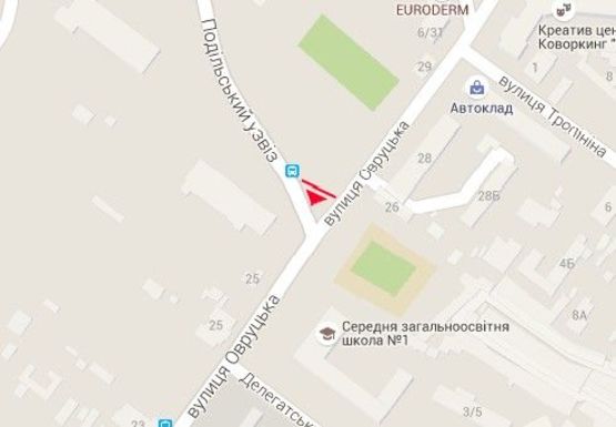 Схема рекламной плоскости по адресу Овручская ул.