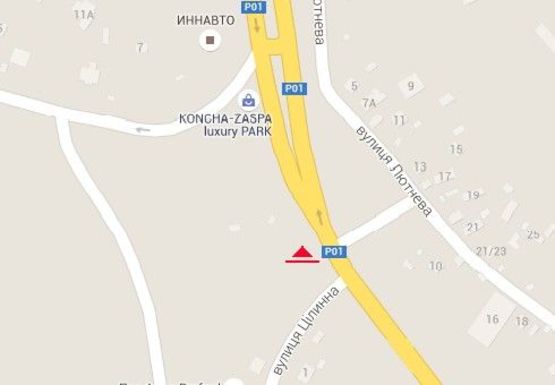 Схема рекламной плоскости по адресу Столичное шоссе, выезд из Киева на Конча-Заспу