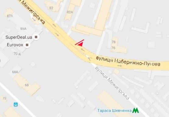 Схема рекламной плоскости по адресу Межигорская ул., 82а