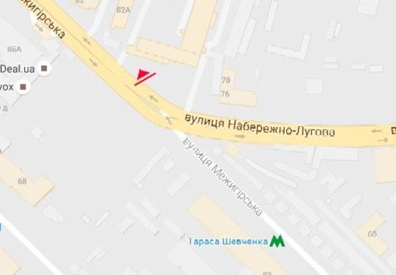 Схема рекламной плоскости по адресу Межигорская ул., 82а