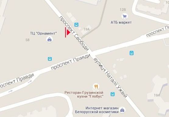 Схема рекламної площини за адресою Правды пр. - Свободы пр.