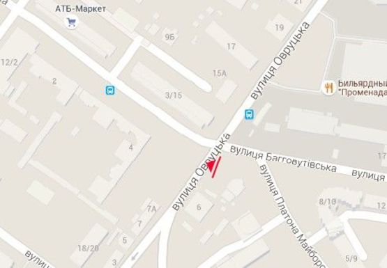 Схема рекламной плоскости по адресу Овручcкая ул. - Багговутовская ул.