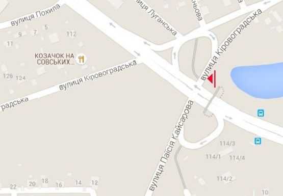 Схема рекламної площини за адресою Лобановского пр.  (бывш. Краснозвездный пр.) - Кировоградская ул.