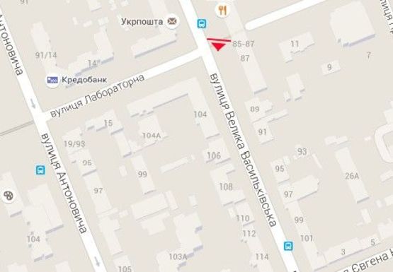 Схема рекламной плоскости по адресу Большая Васильковская ул., 85 - 87