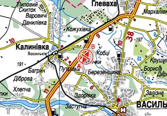 Схема рекламной плоскости по адресу Трасса Киев-Одесса, 34150