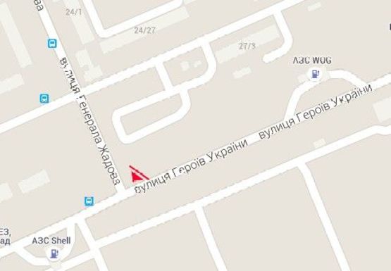 Схема рекламной плоскости по адресу Героев Украины ул. - Жадова ул.