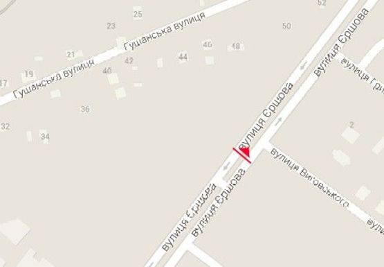 Схема рекламної площини за адресою Ершова ул., разделитель (2)