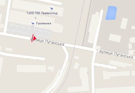 Схема рекламной плоскости по адресу Луганская ул., между пр-том Красной Калины и ул. Зелёной