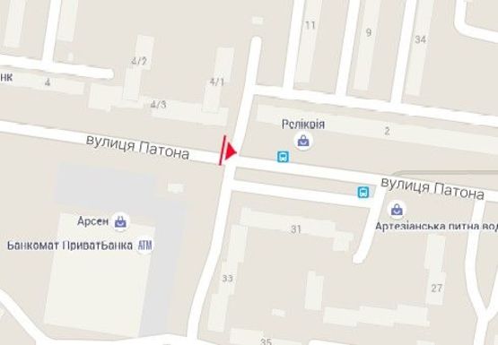 Схема рекламной плоскости по адресу Патона ул., Интер Маркет м-н