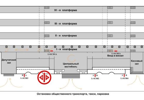 Схема рекламной плоскости по адресу Привокзальная площадь