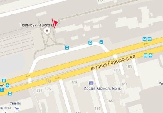 Схема рекламної площини за адресою Пригородный вокзал