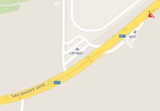 Схема рекламной плоскости по адресу Баштанское шоссе - выезд